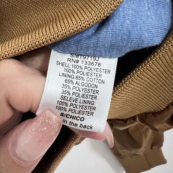 Love Tree Mustard Yellow Light Bomber Jacket Size S Detachable Hooded Full Zip - Picture 2 of 7